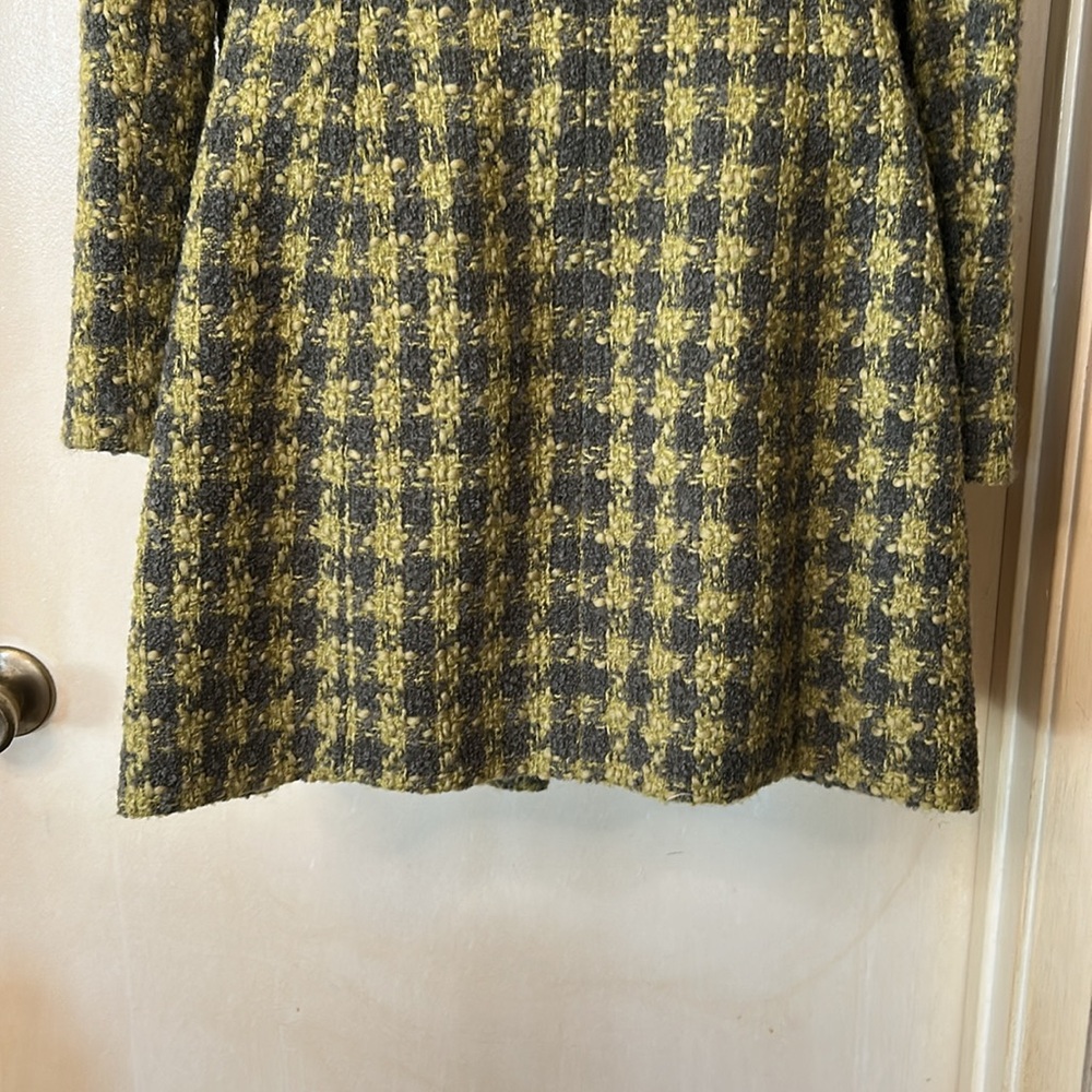 INC Green/gray plaid double breasted overcoat size M - Picture 7 of 8